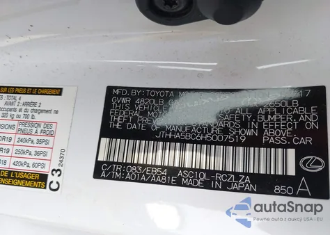 2017 Lexus Rc 200T z USA, uszkodzony, nr VIN JTHHA5BC6H5007519